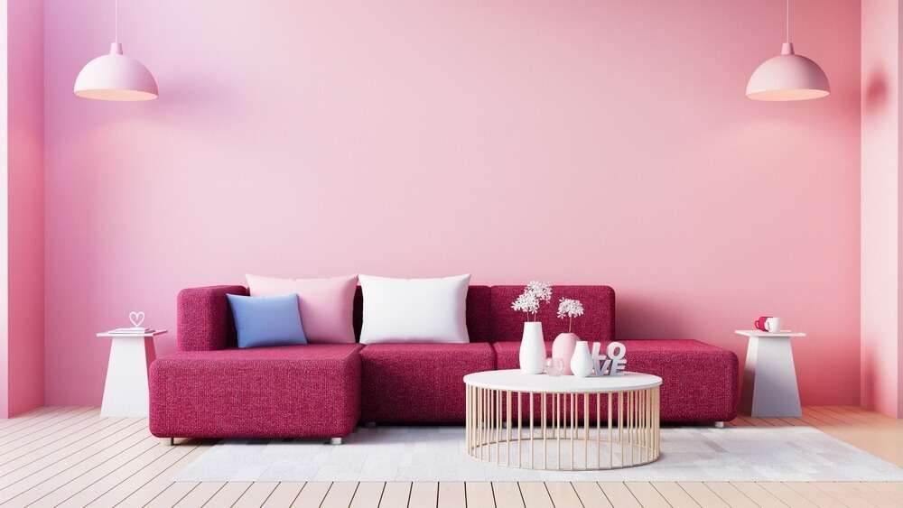 Cherry Red and Pink Wall Colour Combination