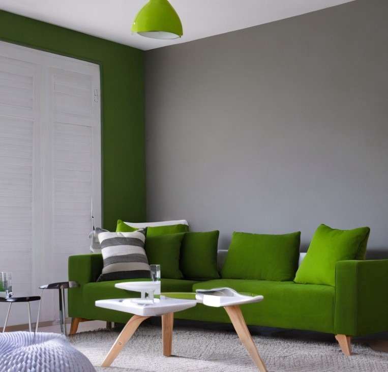 Green and Grey for the Living Room