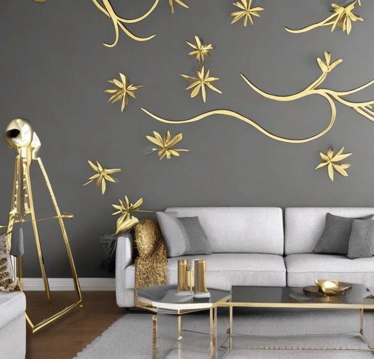 Grey and Gold for the Living Room