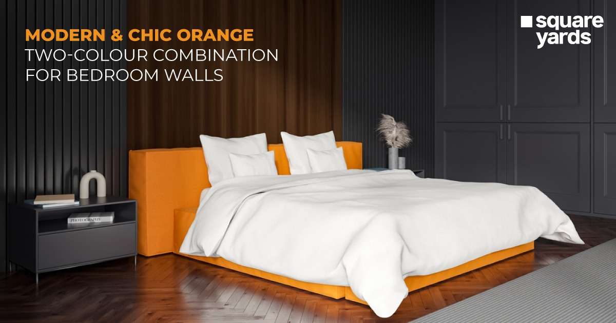 Modern-and-Chic-Orange-two-colour-combination-for-bedroom-walls