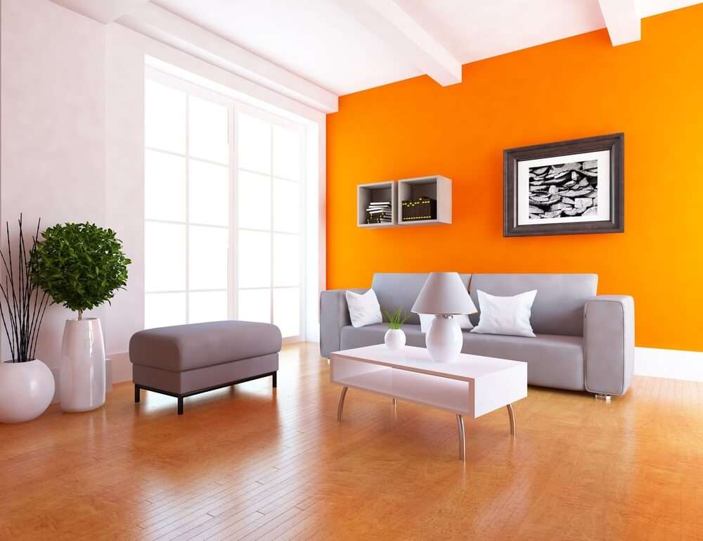 Orange and White Wall Colour Combinations
