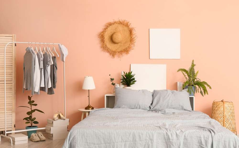 Peach with White Wall Colour Combinations