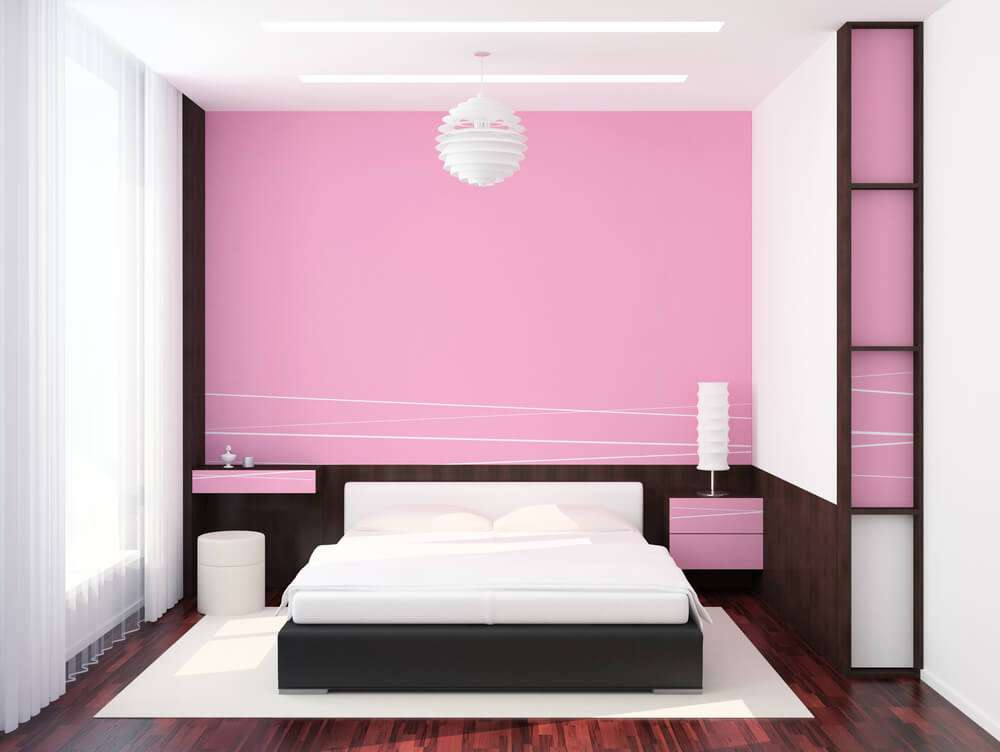 Pink and White Wall Colour Combination