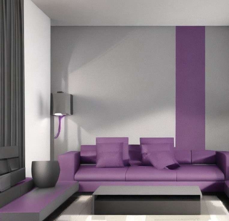 Purple and Grey for the Living Room