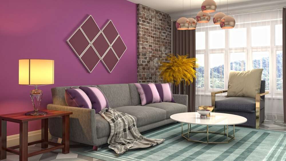 Purple and White Wall Colour Combinations