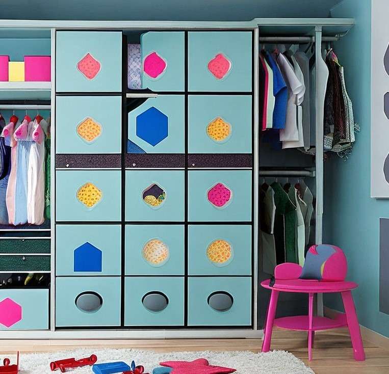 Wardrobe color combinations Multi-colour design for kids’ rooms