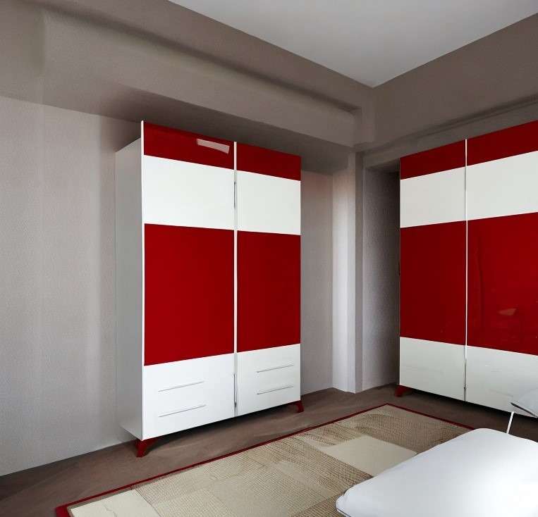 Wardrobe color combinations Red and white design