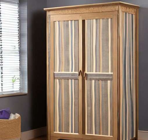 Wardrobe color combinations Wooden wardrobe with a chevron pattern