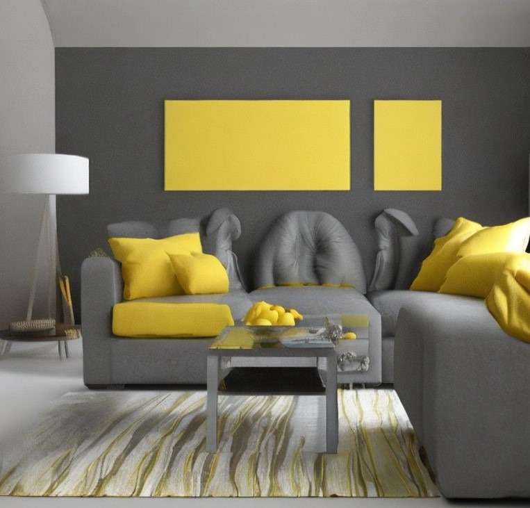 Yellow and Grey for the Living Room