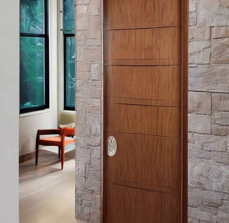 a_waterfall_wood_bedroom_door