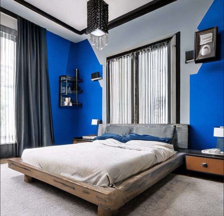 blue_and_black_two_colour_combination_for_bedroom_walls