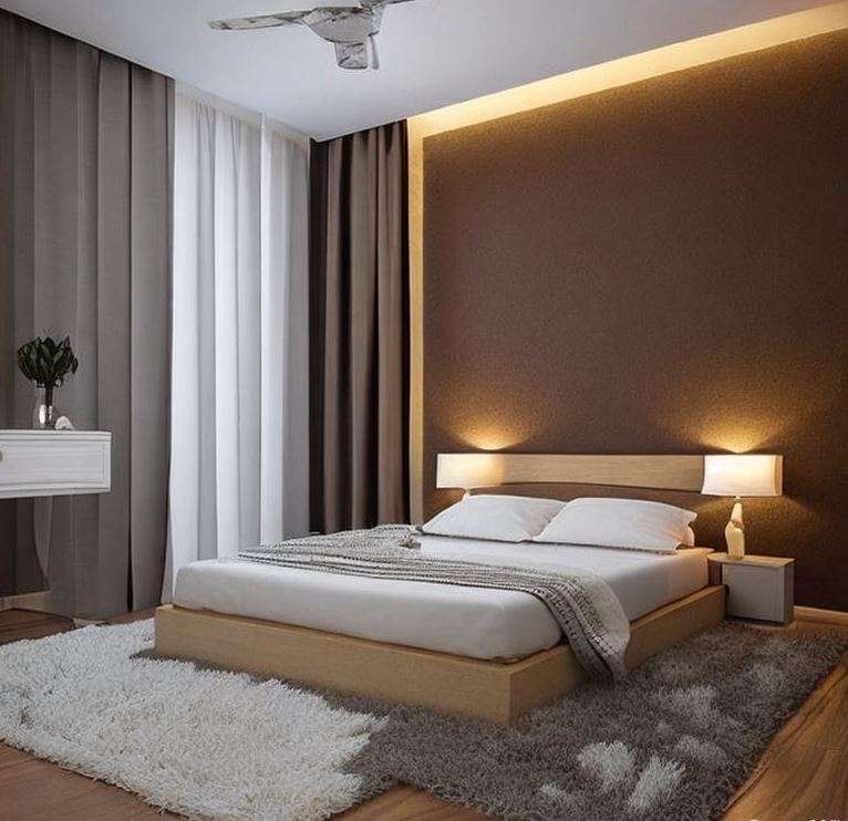 brown_and_white_two_colour_combination_for_bedroom_walls