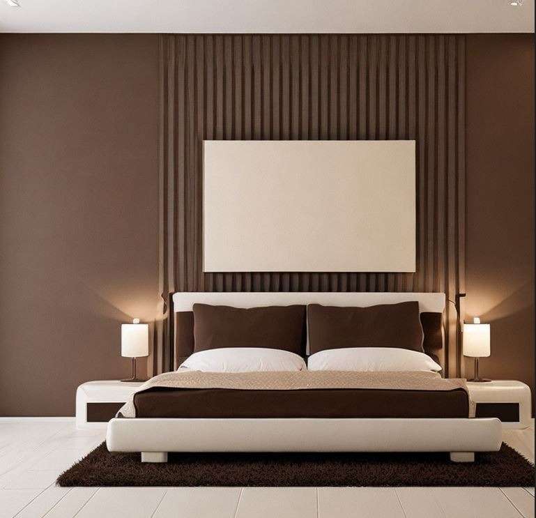 chocolate_brown_and_beige_two_colour_combination_for_bedroom_walls