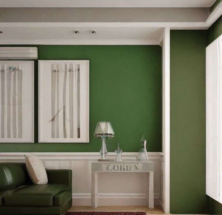 forest_green_and_cream_two_colour_combination_for_living_room_walls