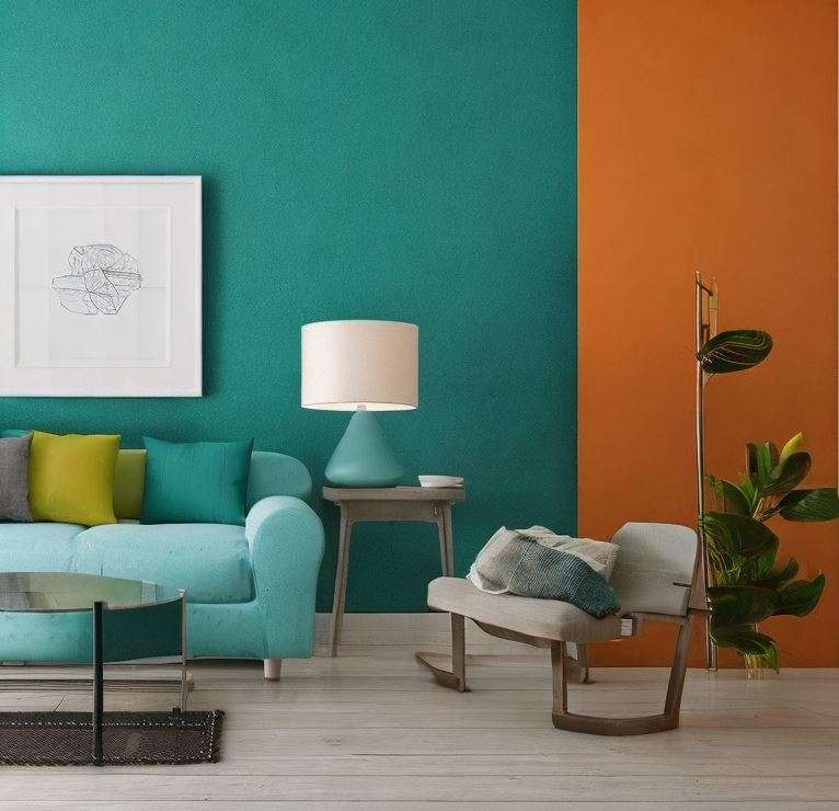 light_green_and_teal_two_colour_combination_for_living_room_walls
