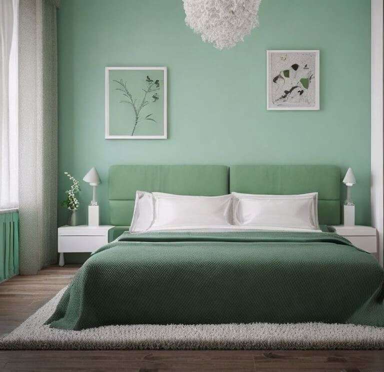 mint_green_and_white_two_colour_combination_for_bedroom_walls