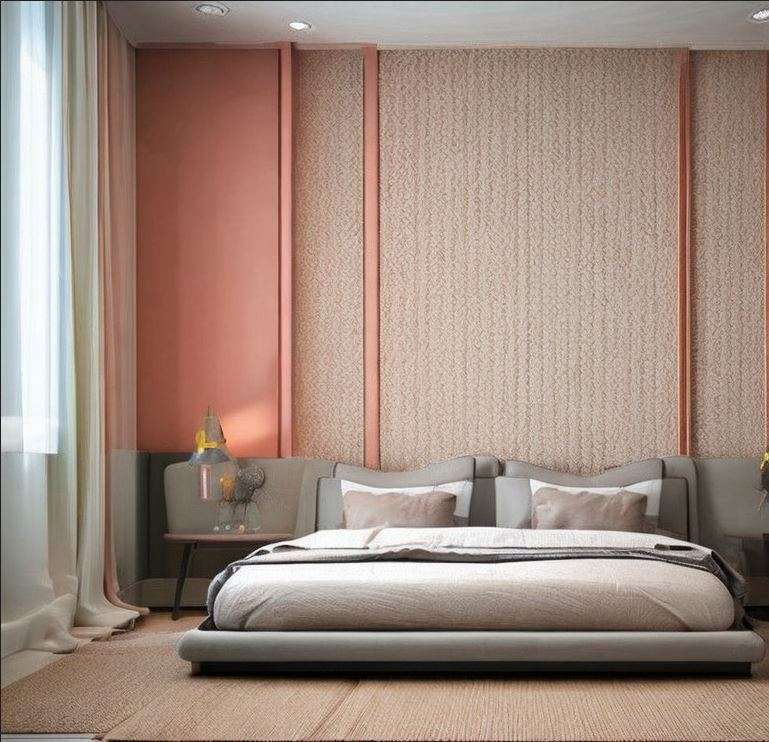 peach_and_white_two_colour_combination_for_bedroom_walls