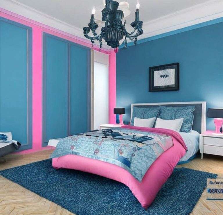 pink_and_blue_two_colour_combination_for_bedroom_walls
