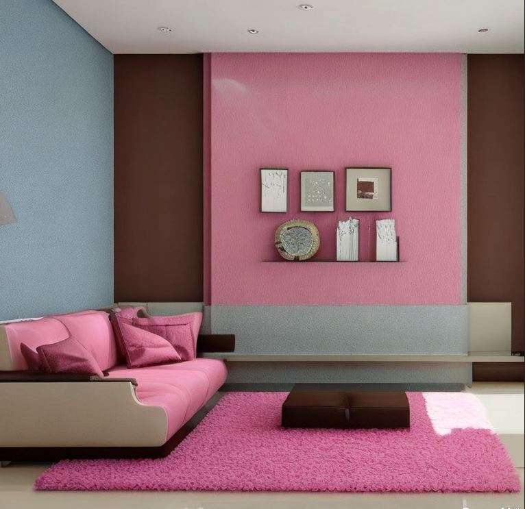 pink_and_brown_two_colour_combination_for_living_room_walls