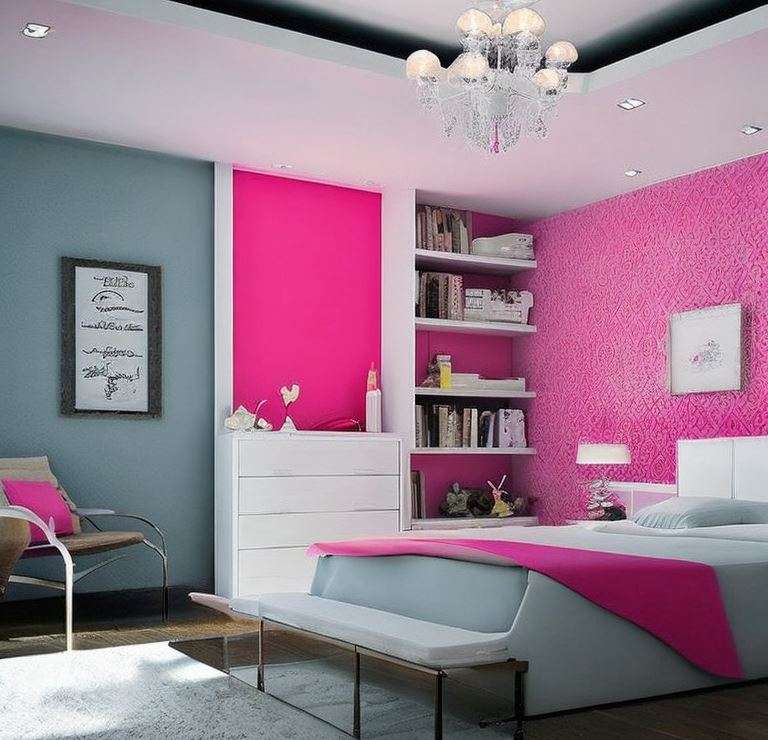 pink_and_white_two_colour_combination_for_bedroom_walls