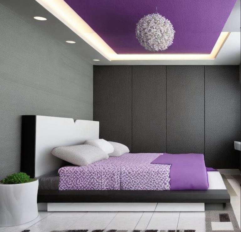 purple_and_black_two_colour_combination_for_bedroom_walls