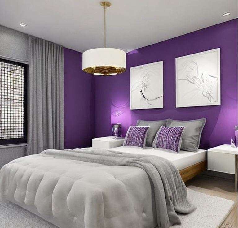 purple_and_grey_two_colour_combinations_for_bedroom_walls
