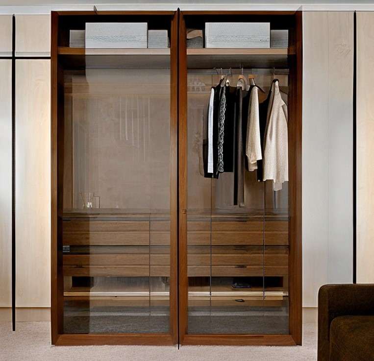 Wardrobe colour combinations Wood and glass design