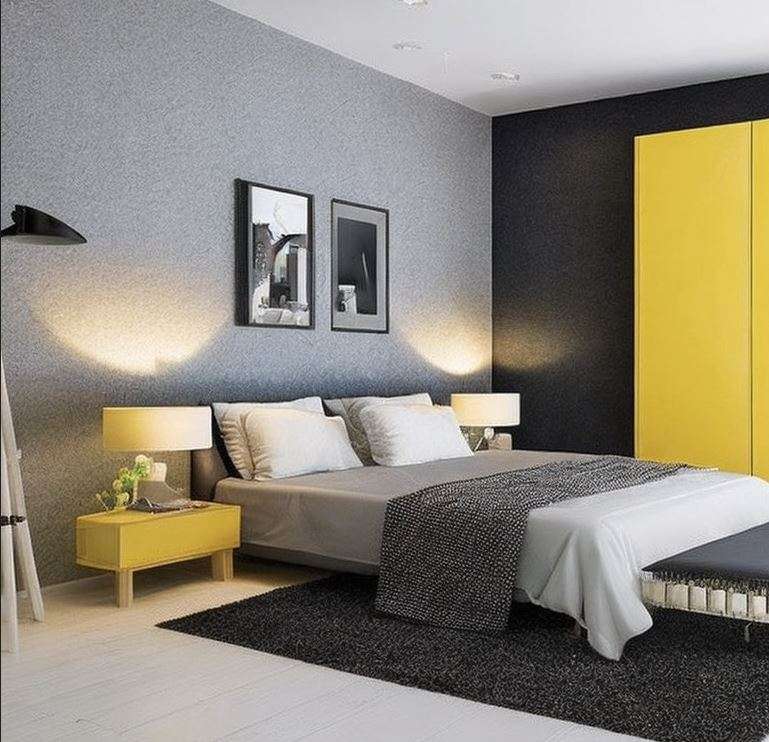 white_yellow_and_grey_three_colour_combination_for_bedroom_walls