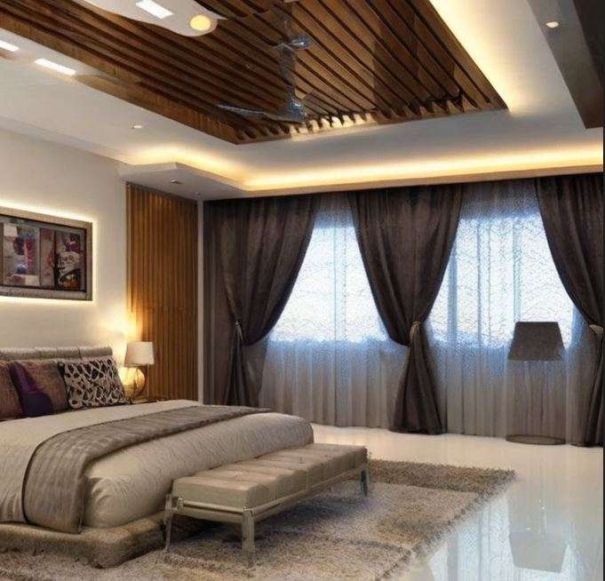 wooden_panelled_false_ceiling_design_for_bedroom