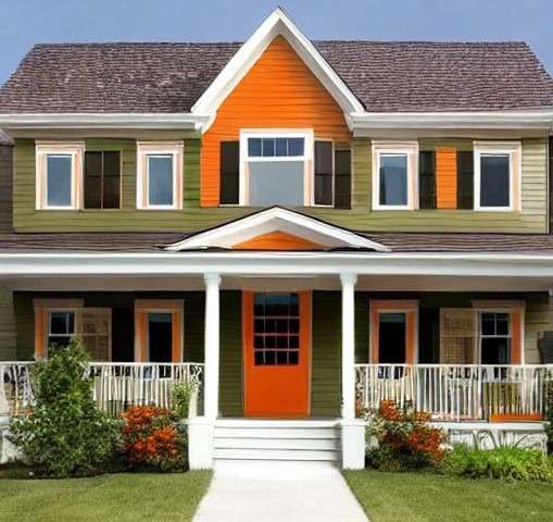 Best Exterior House Colors Brown, Orange, Green and White