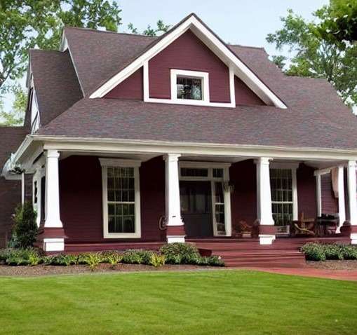 Best Exterior House Colors Maroon, Brown and White