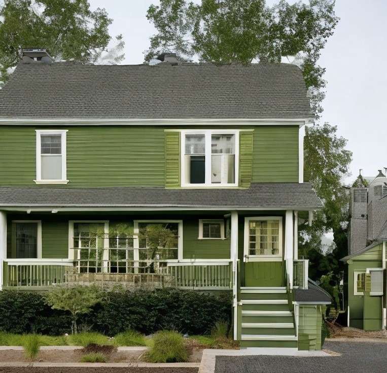 Best Exterior House Colors Olive Green and White