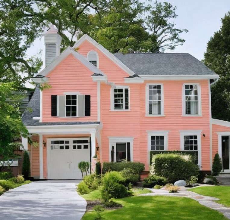 Best Exterior House Colors Peach and White