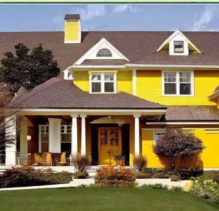 Best exterior house colors yellow with brown
