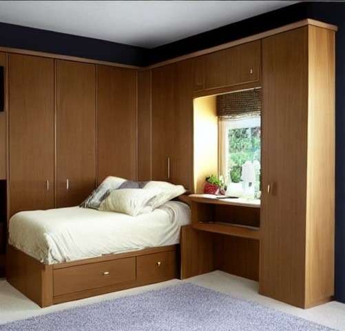Corner bedroom cupboard design