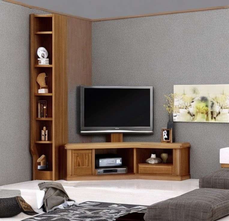 Corner tv unit design for hall
