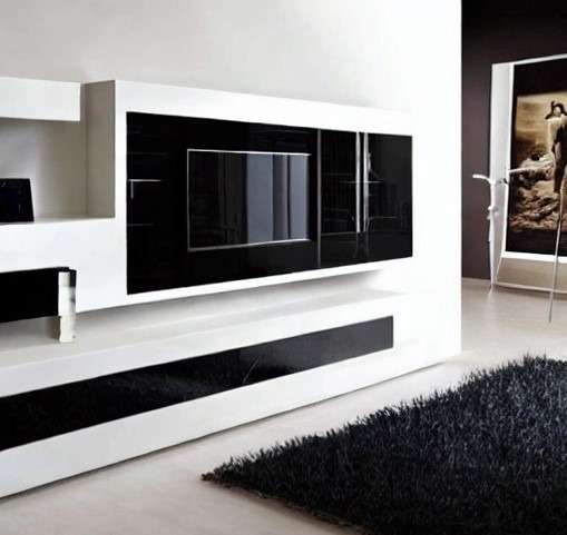 Glass tv unit designs in living room