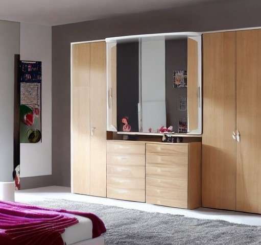 Modern bedroom cupboard design with dressing table