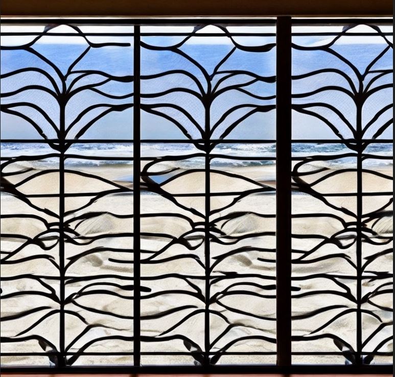 beachy waves window grill design