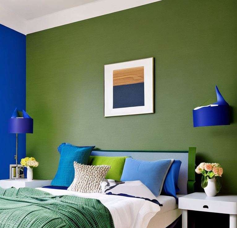 blue and green colour combination walls