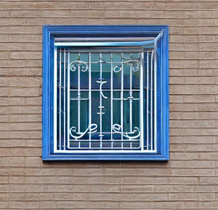 blue window gril design