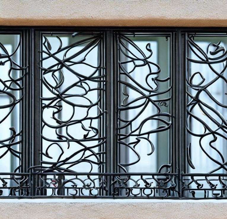 forged metal protective modern window grill design