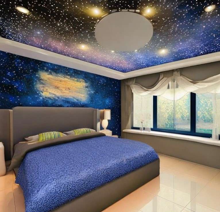 galaxy plastic panel false ceiling for bedroom rask