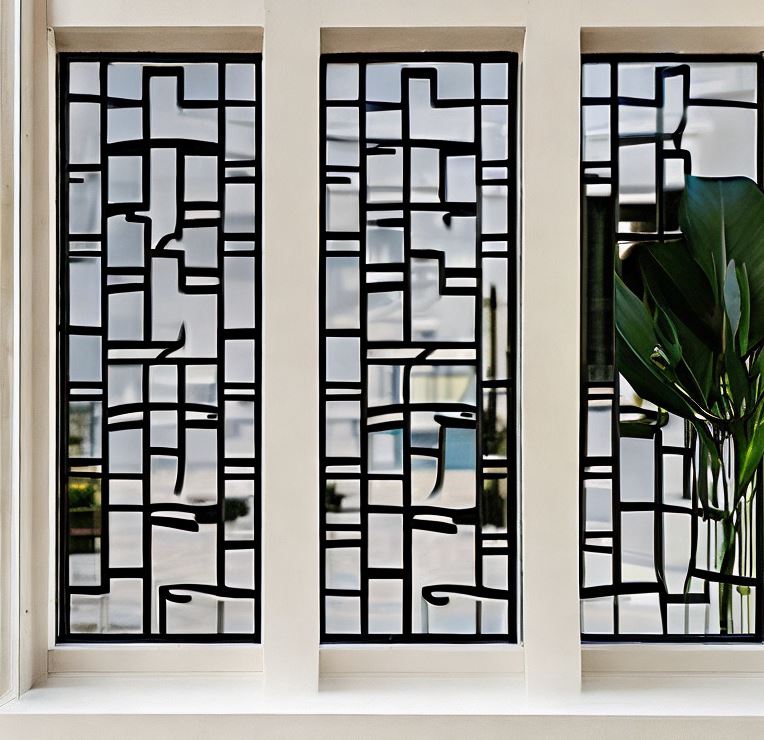 geometric modern window grill design