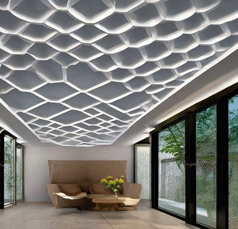 hexagonal cutout for plastic false ceiling