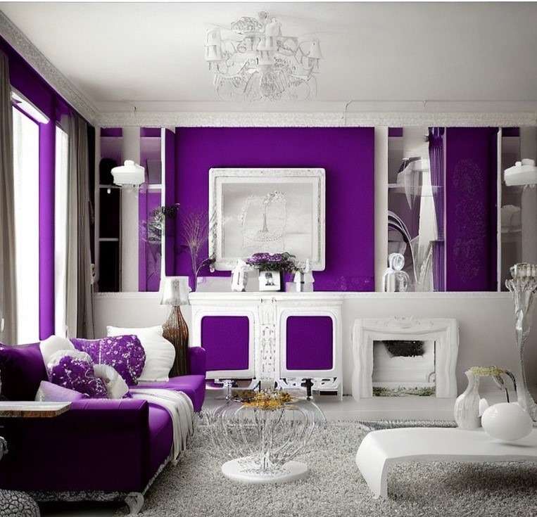 purple and white living room clurcmbintin