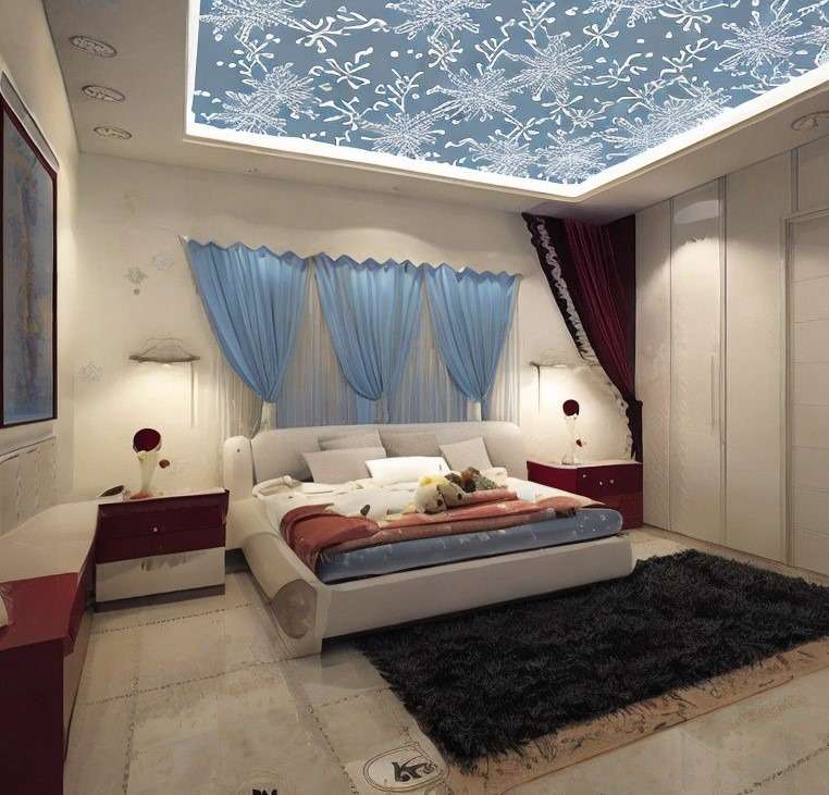 snowflakes pvc panel false ceiling design for childs bedroom