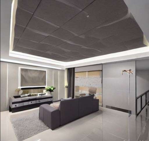 subtle false ceiling design with grey interiors