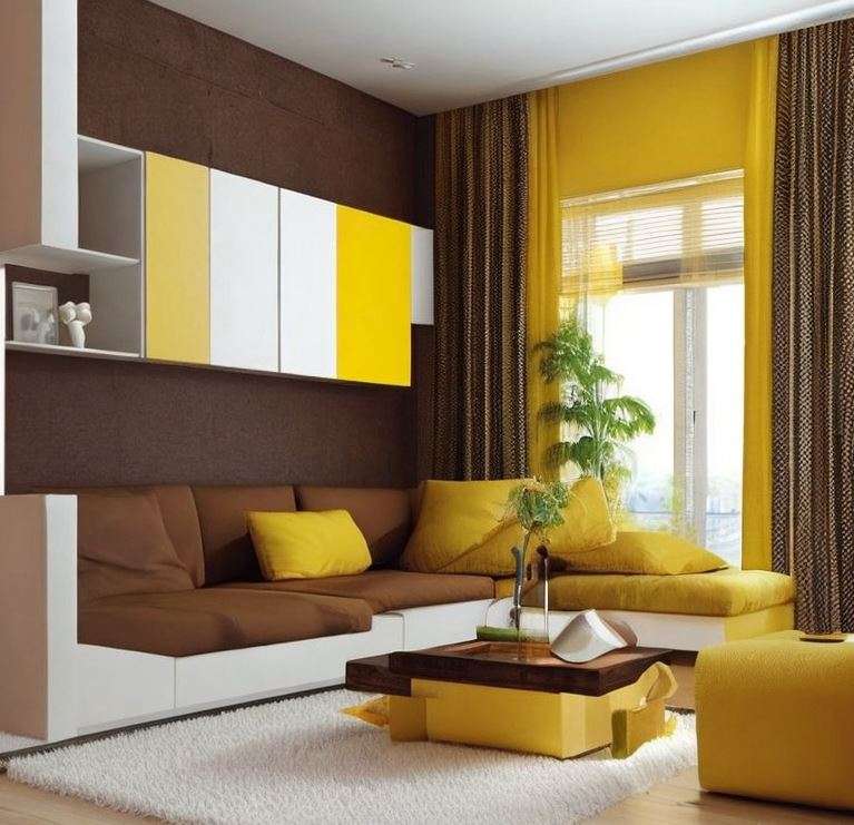 yellow_and_brown_colour_combination_for_wall