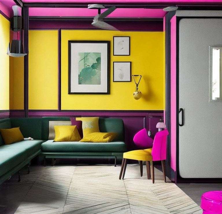 yellow_and_pink_colour_combination_for_wall